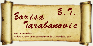 Boriša Tarabanović vizit kartica